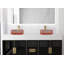 Meuble-lavabo mural moderne de luxe avec comptoir à surface solide de 60 po et lavabo vasque rond en verre-103232969