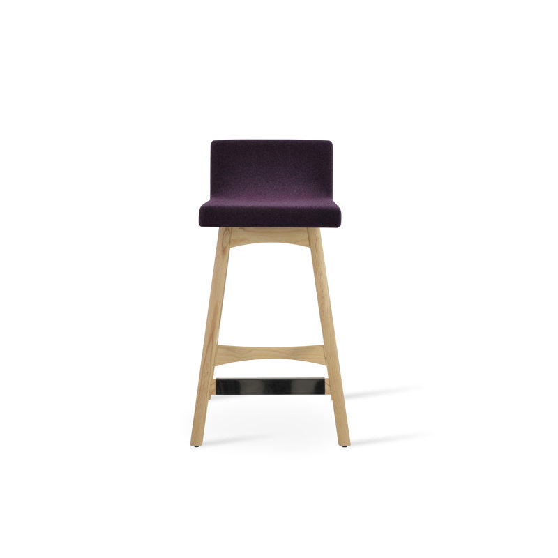 Tabouret Dallas PR, Tabouret de comptoir (siège d'une hauteur de 26 p, Marron foncé, Naturel