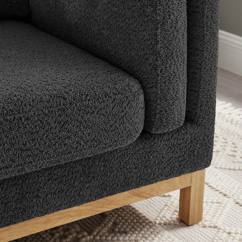 Chanequa 41.34In Oversized Upholstered Accent Chair, Dark Gray Boucle