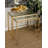 Metal Side End Accent Table with Clear Glass Top