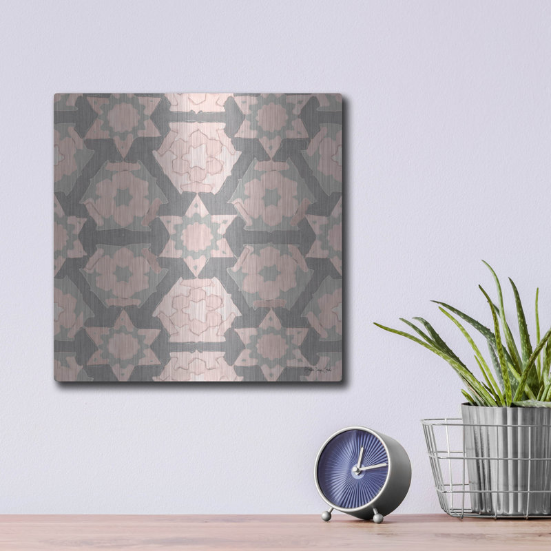 " Pink And Gray Pattern 4 " by Stellar Design Studio, 12" H x 12" W