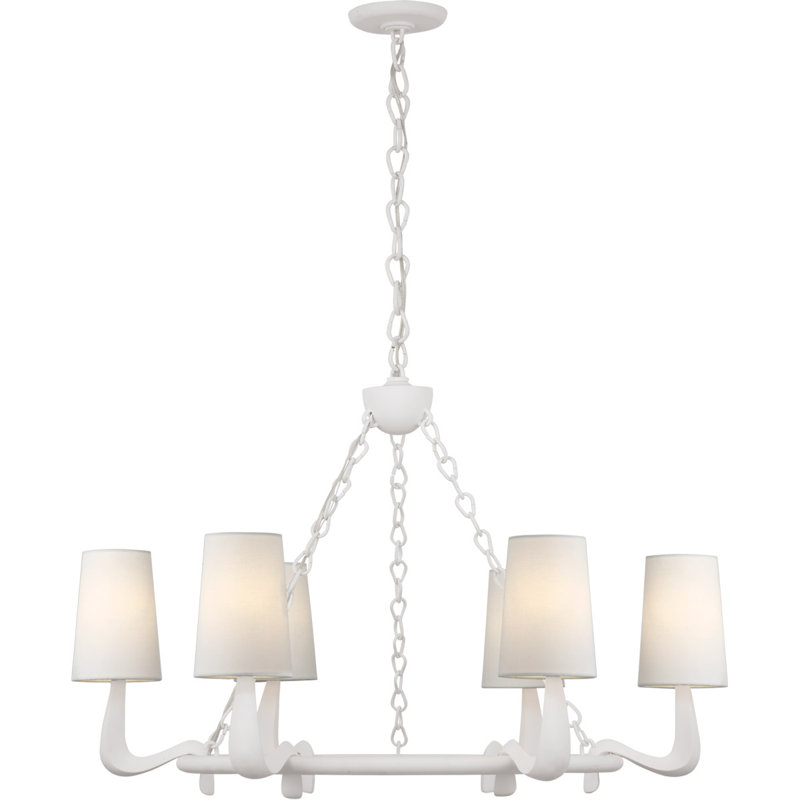Gaya 6 - Light Chandelier, Plaster White