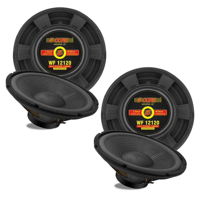 5 paires de caissons de basses 12 pouces 1200 W pour voiture