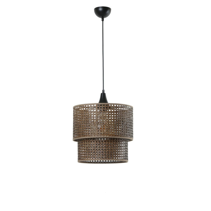 Lustre bohémien en rotin 27,6 po x 11,0 po | Hauteur réglable, douille E27, 40 W maximum | Corps en rotin élégant avec métal peint au four statique, parfait pour les décors scandinaves et du sud-ouest, solution d'éclairage élégante