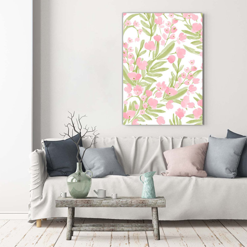 Pink Flowers - Wrapped Canvas Print