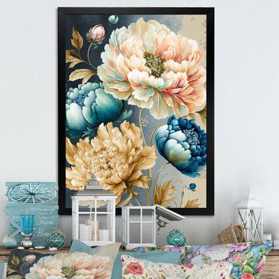 Vibrant multicolore floral bouquet IV - peinture sur toile