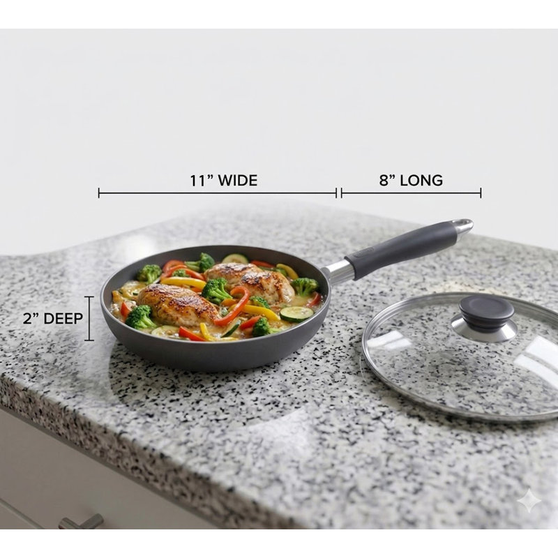 11" Non-Stick Fry Pan With Lid