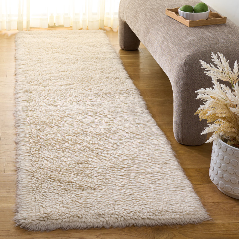 Casablanca 875 Hand Loomed 65% Wool; 35% Cotton Solid Color Rug, Runner 2'3" x 8'