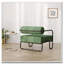 Chaise de loisirs en fer avec tissu en velours côtelé