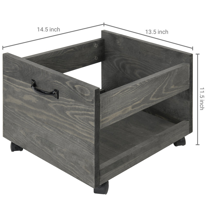 Vintage Vinyl Record Rolling Crate Multimedia Tabletop Storage