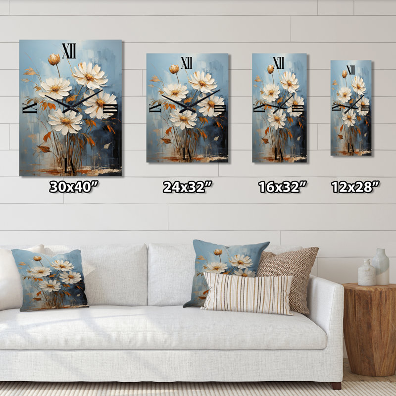 Horloge murale moderne Brittoni - Daisies, Petit