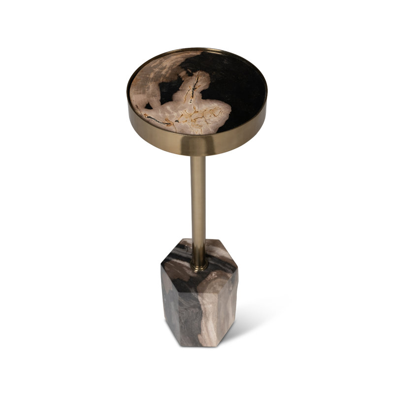 Relique Dinah Drink Table, Brass, Natural Light