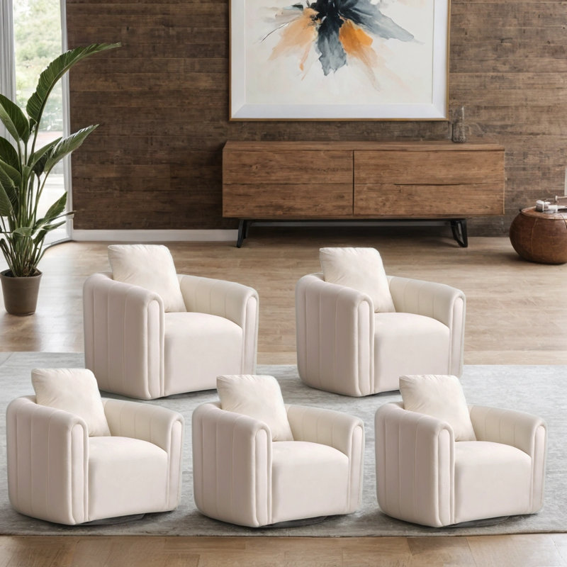 Fauteuil d'appoint rembourré 30,5 po, Beige, 5