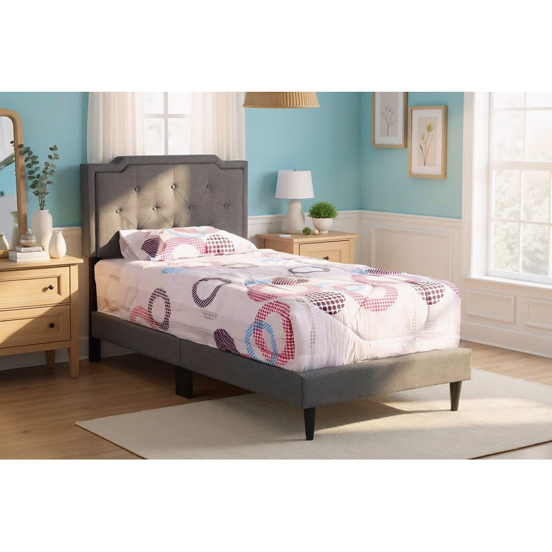 Ensemble de 2 lits simples gris Maiwenn, Lit simple, Gris