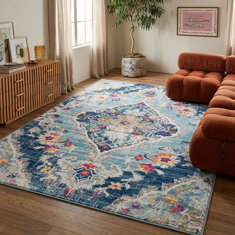 Kymiere Abstract Indoor Rug, Rectangle 5'3" x 7'7"