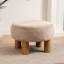Soft Faux Fur Round Foot Stool-1121095548