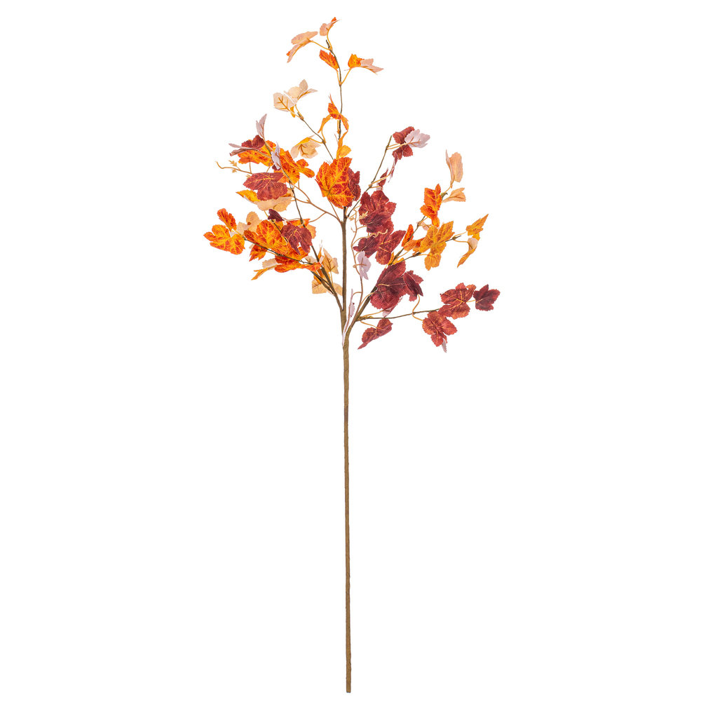 Primrue 34" Artificial Orange Fall Maple Leaf Spray, 2 per bag. Primrue