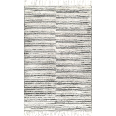 Tapis gris à poils longs Fred