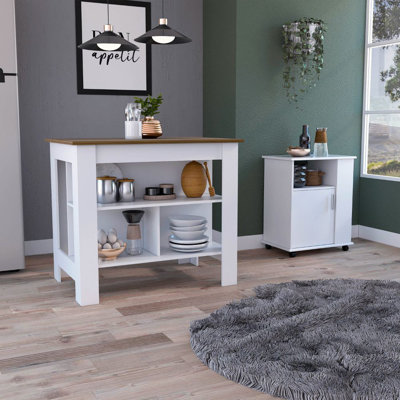 Stamford Kitchen Set, Kitchen Island + Kitchen Cabinet