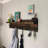 Jaimya Wood Floating Shelf with Hooks