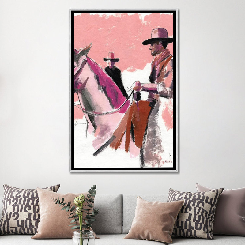 «My Pink Horse», reproduction d'art sur toile encadrée, 60 po x 40 po, Toile avec cadre, Silver