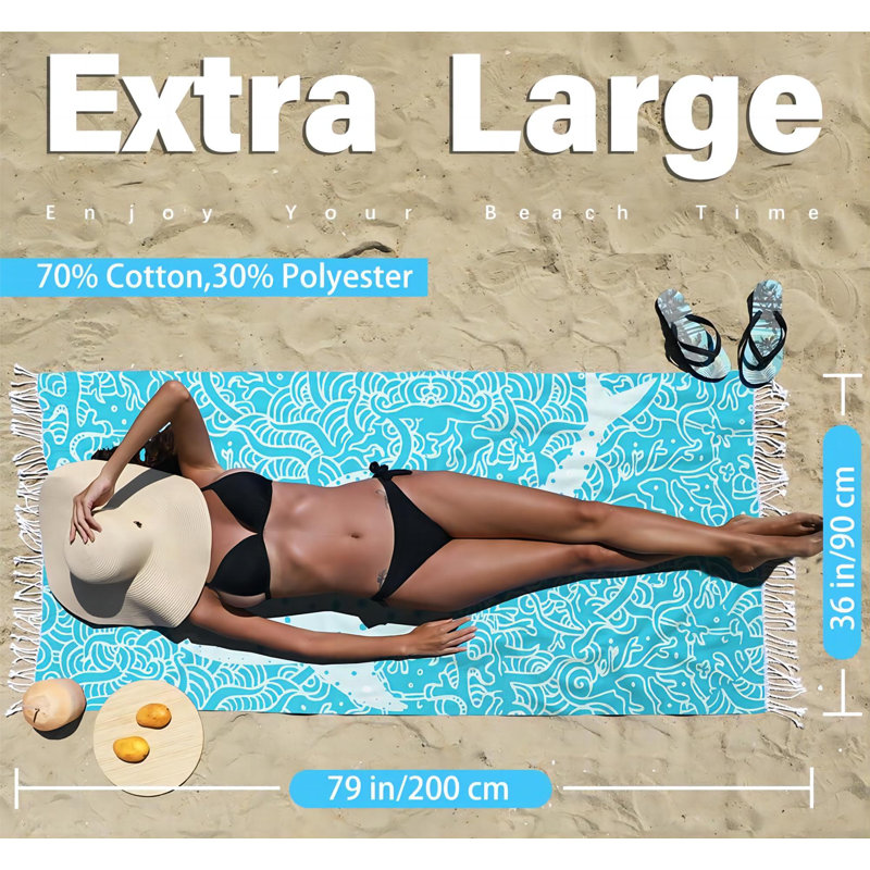 Thin  Beach Towel Lightweight Quick Dry Absorbent Cotton Bathroom Bath Pool Swim Towels Extra Large Oversized Sand Free Beach Accessories Essentials Cloud Gifts For Adult