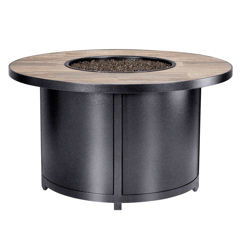Elba Aluminum Outdoor Fire Pit Table, 24" H x 42" W x 42" D, Graphite, Venice Beach