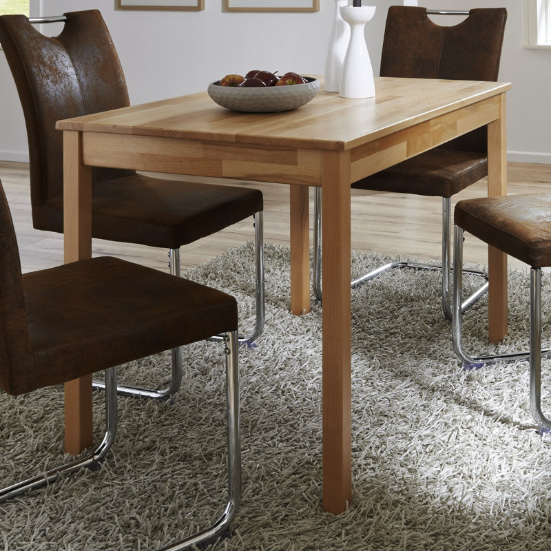 Erik Beech Solid Wood Dining Table, 75cm H x 110cm L x 70cm W