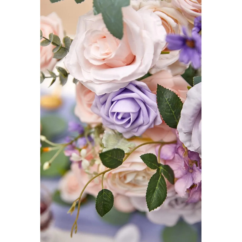 Mélange de fleurs artificielles roses mélangées, fleurs artificielles en soie rosée pour bouquets de mariage, centres de table et décoration de gâteaux