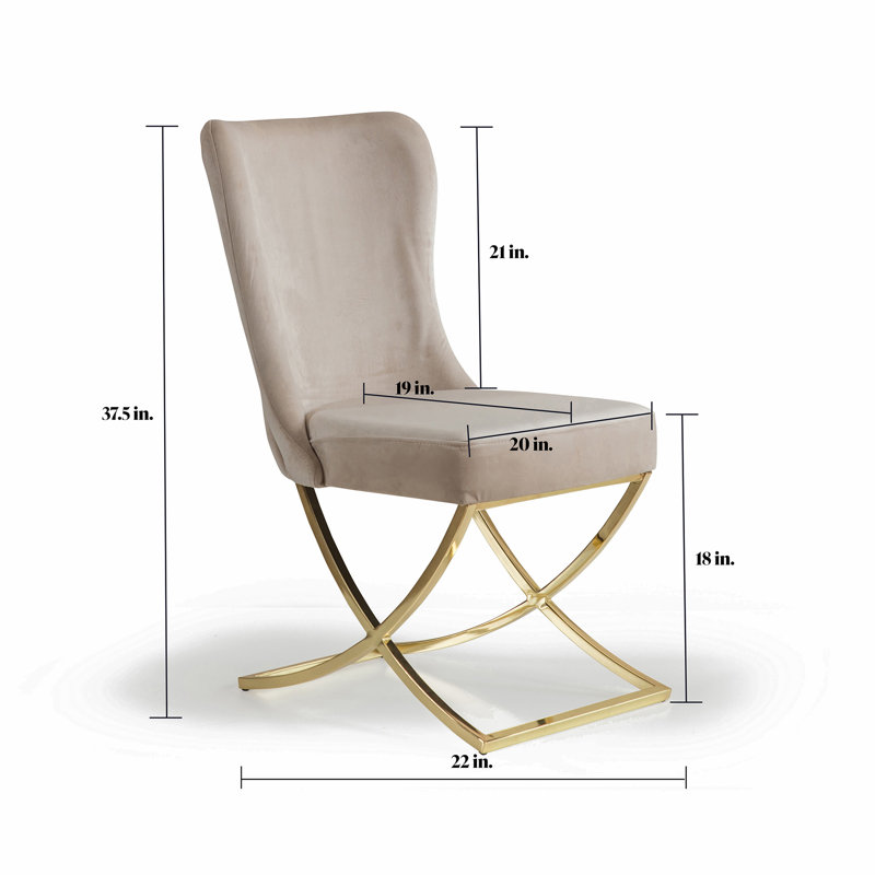 Chaise rembourrée Primenest Noblesse, Beige, Doré