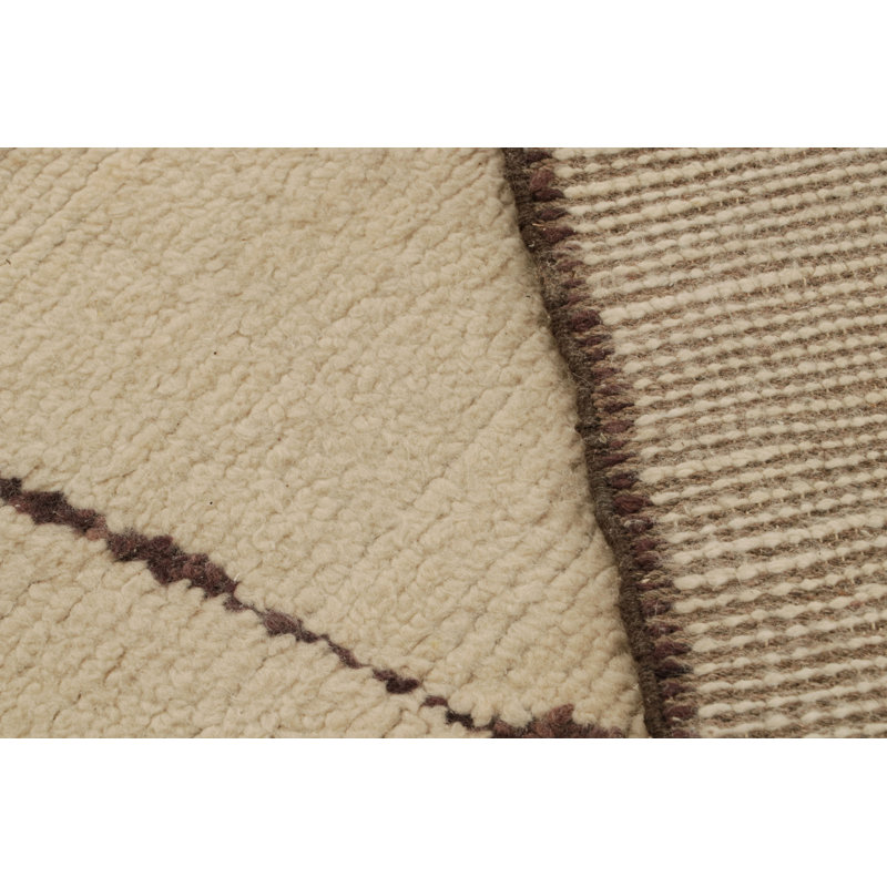 Moroccan Hand Knotted Wool Area Rug, Rectangle 4' x 5'