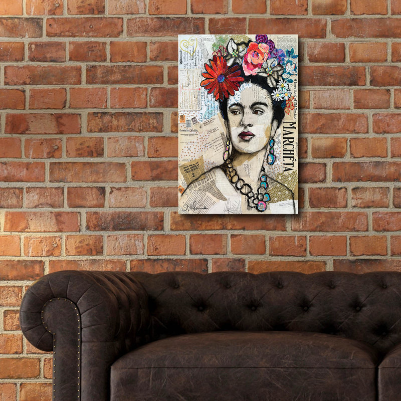  «Fabulous Frida» par St Hilaire Elizabeth, art mural en verre acrylique, 16 po x 24 po