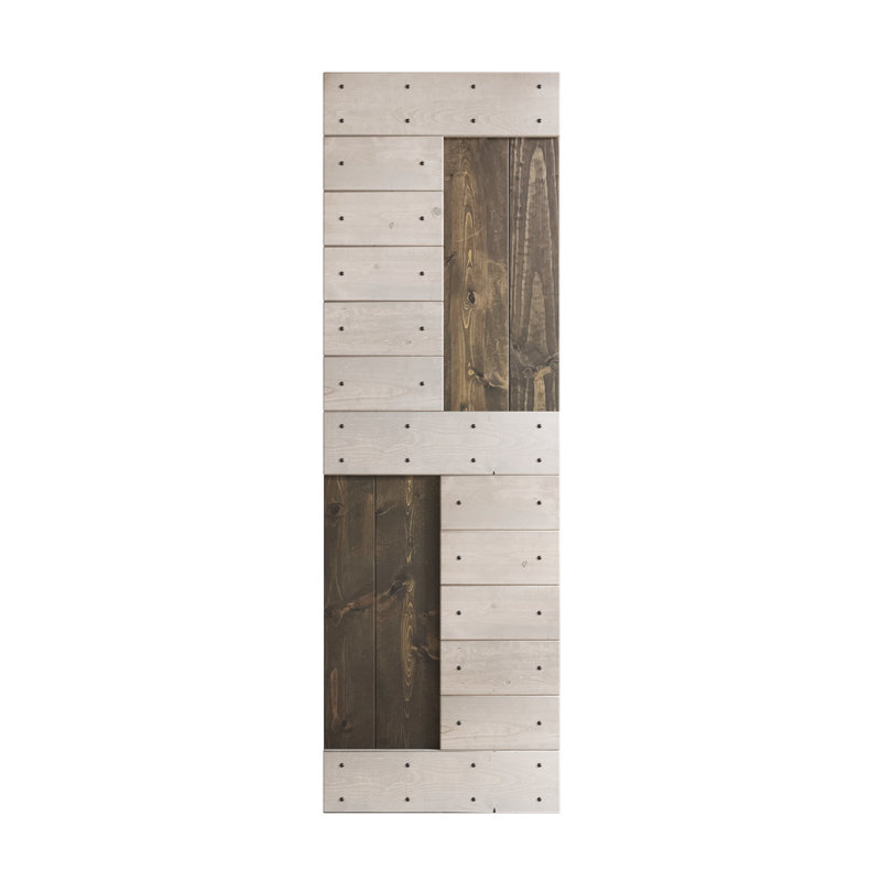 Porte de grange coulissante en bois de pin noueux S Series sans trousse de quincaillerie, 30 po x 84 po