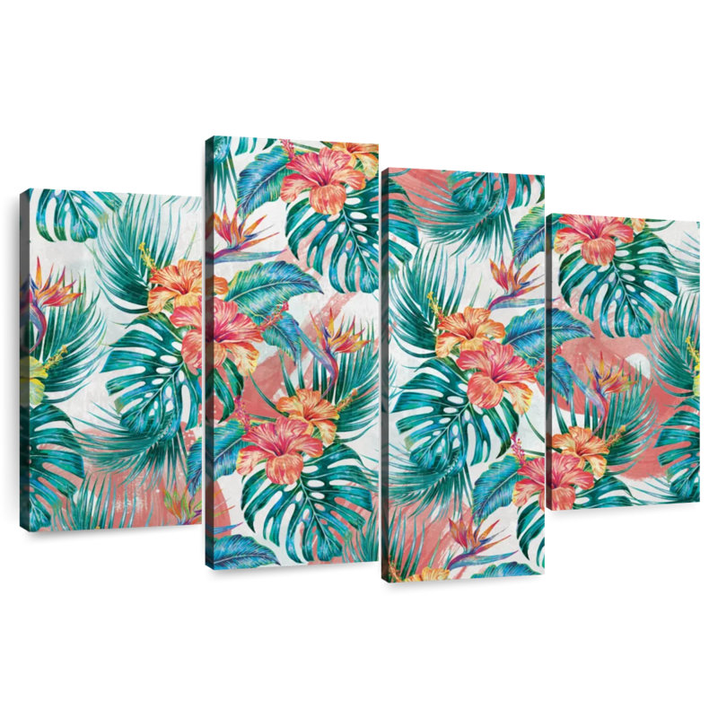 Kerner Tropical Foliage And Flowers, 32" H x 52" W