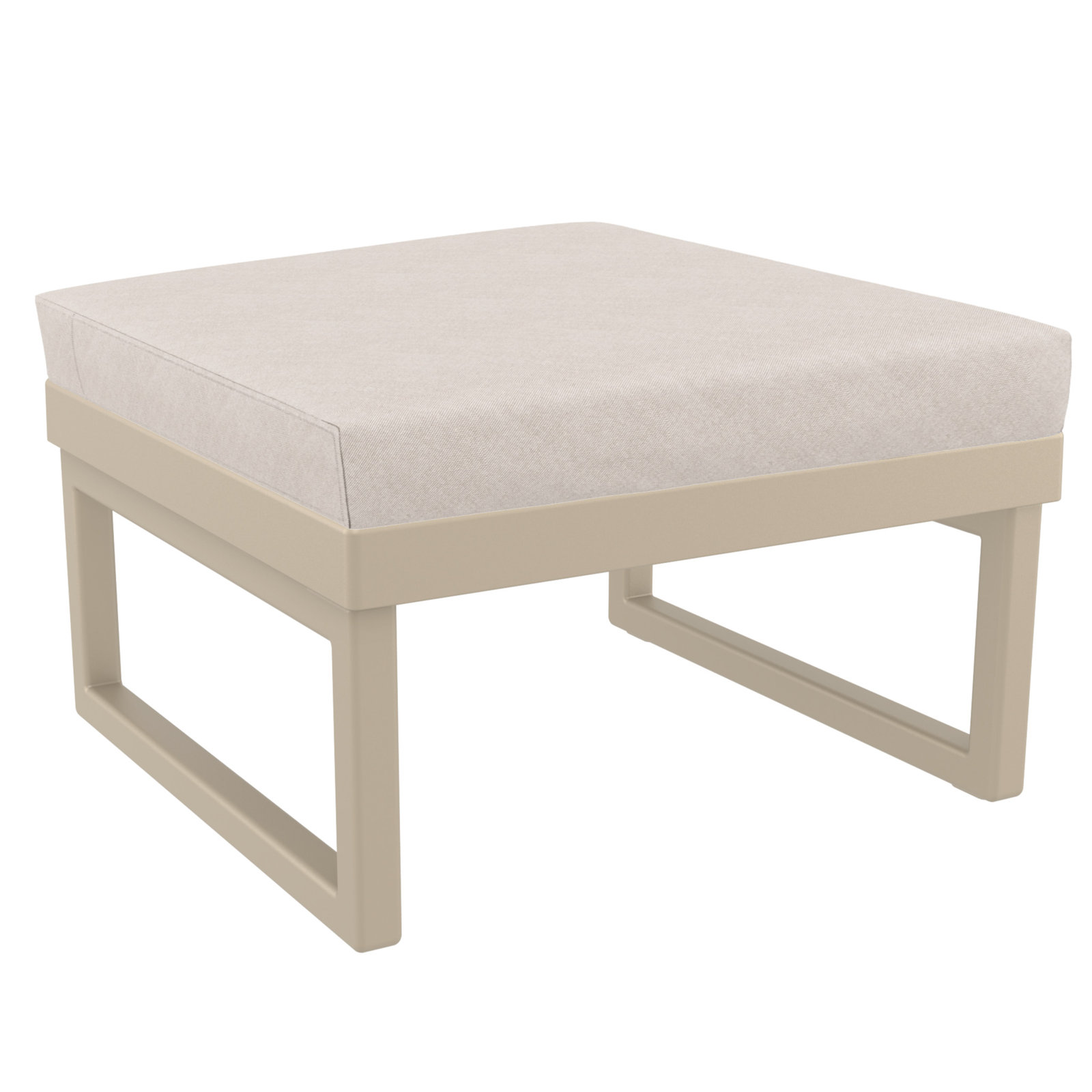 Lane Upholstered Outdoor Ottoman with Cushion, Taupe, Canvas Flax Sunbrella® Canvas