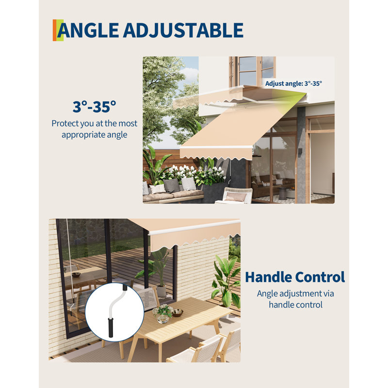 304cm Tilt Wall Mount Parasol, Beige