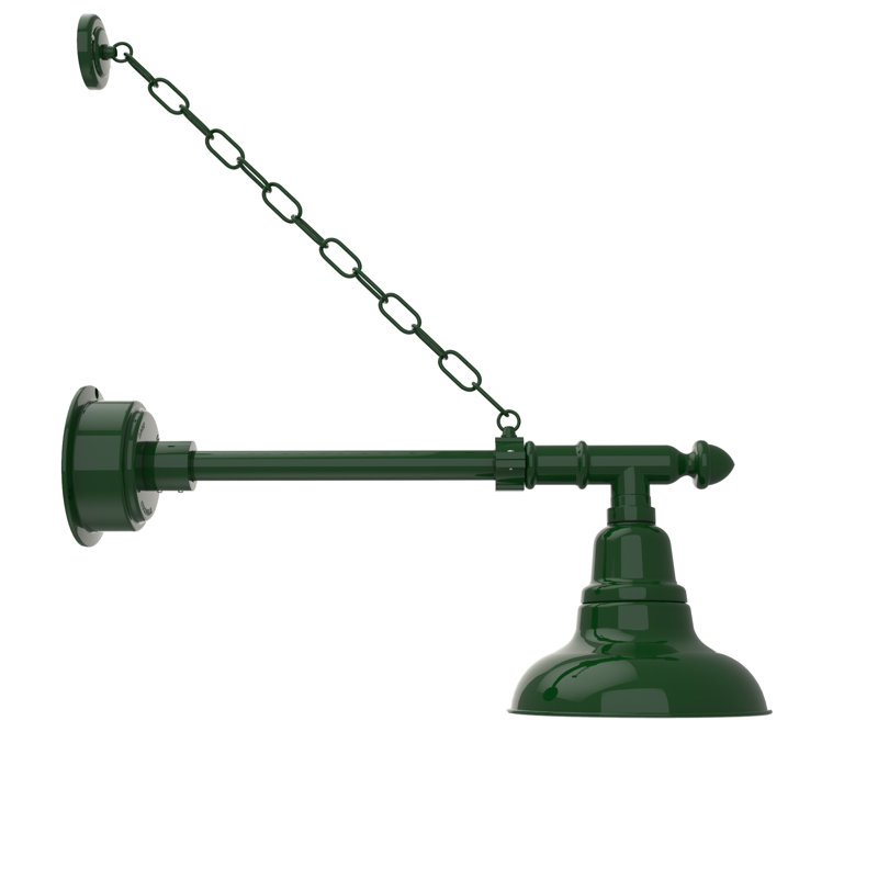 Adesh LED Wall Light, 17" H x 8" W x 27" D, Vintage Green
