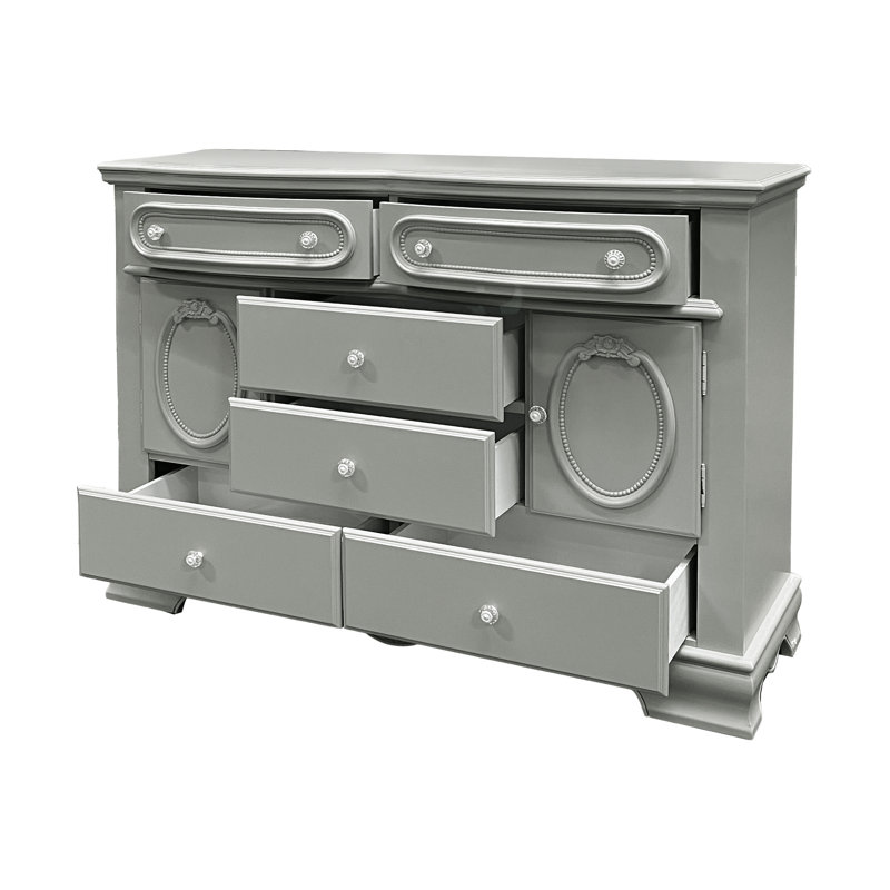 Commode grise à 6 tiroirs l 51,6 po Akayla