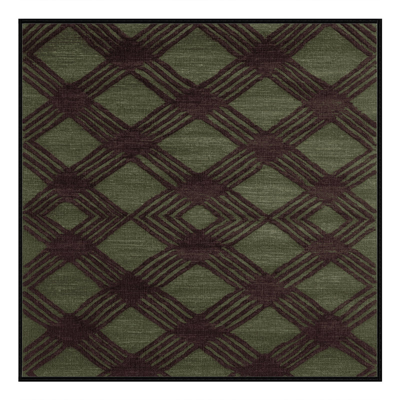 Tapis brun treillis lavable à la machine, Carré 3 pi
