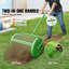 Compost Spreader and Peat Moss Spreader, 24" Push/Tow-Behind Roller Lawn Spreader with Height Adjustable T Shaped Handle, Steel Mesh Basket Garden Spreader for Spreading Manure Topsoil, Green