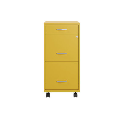 Margey 14.25'' Wide 3 -Drawer Mobile Steel File Cabinet