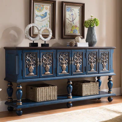 Vintage Painted Porch Cabinet Accent Cabinet