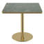 Table de salle à manger carrée moderne en tulipe, plateau en pierre frittée avec motif de marbre, piètement robuste en acier inoxydable, montage facile-473026414-473026413