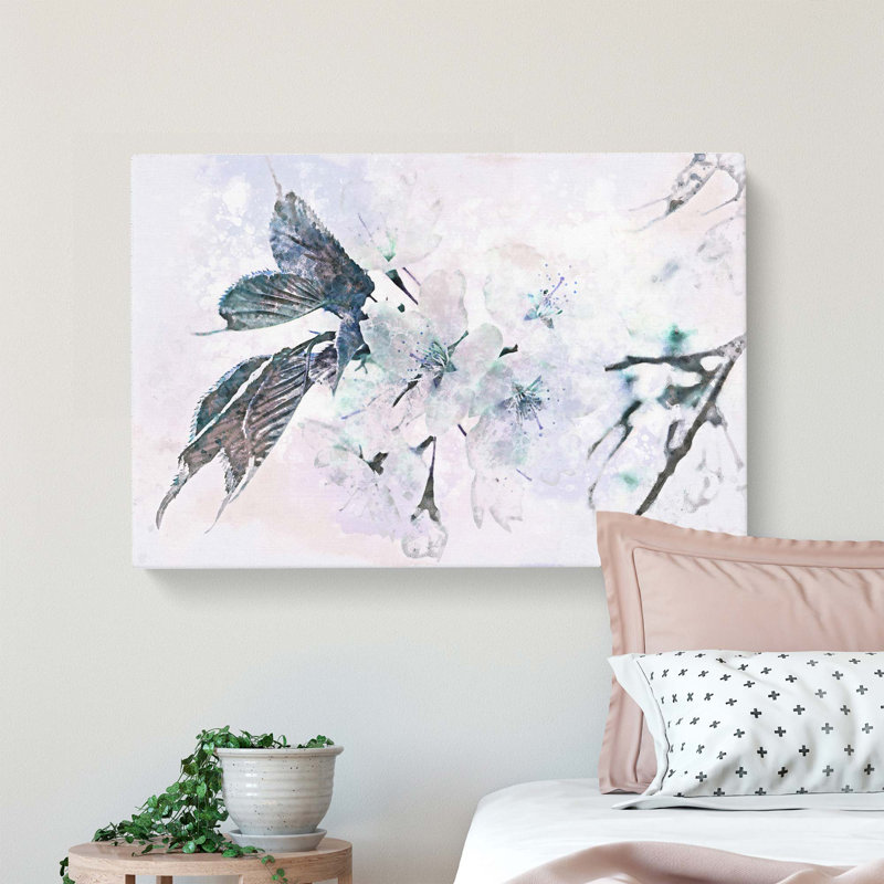 Japanese Cherry Tree In Abstract - Wrapped Canvas Print, 50cm H x 76cm W x 3cm D