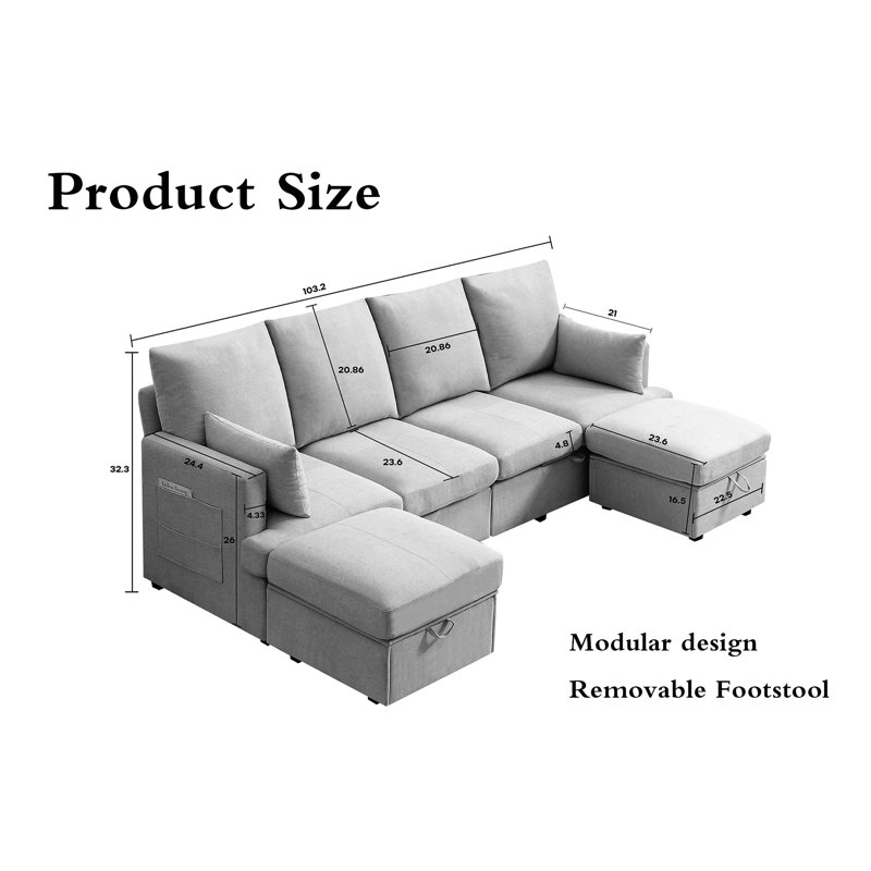 Matanah Upholstered 103.2 " Chenille Sofa, Gray