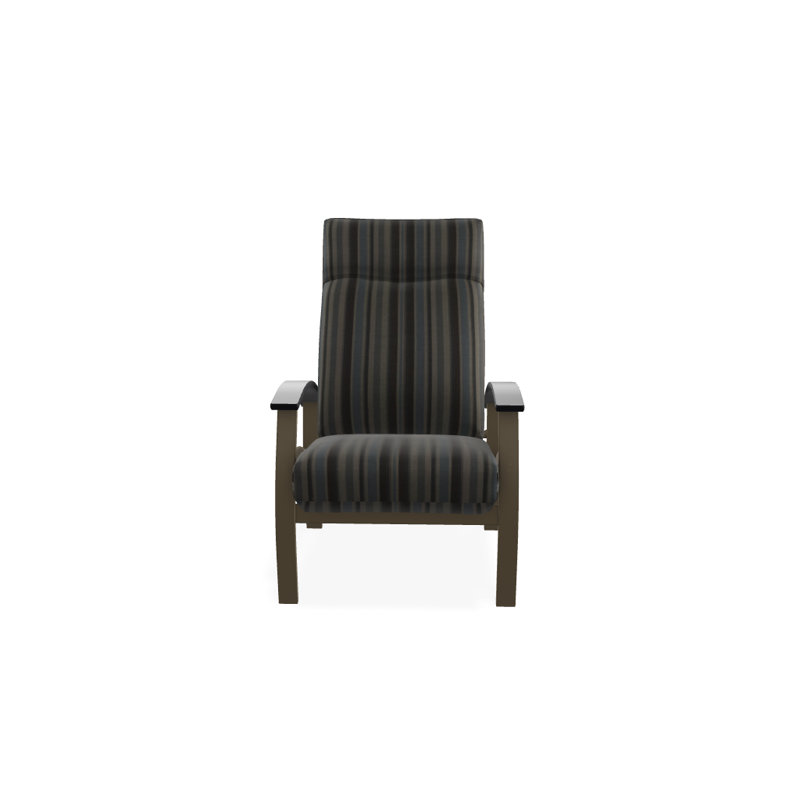 Chaise de patio inclinable avec coussins Askar, Aperçu de nuage, Noir P70, Bois de plage texturé