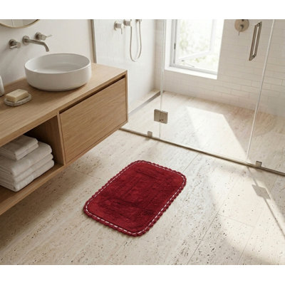 Akife 100% Cotton Non-Slip Bath Rug
