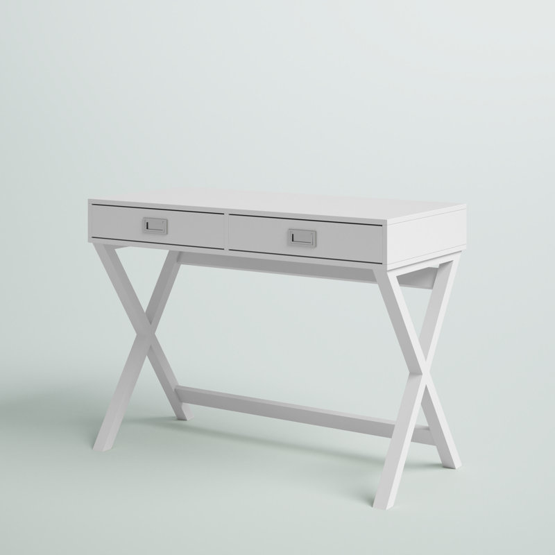 Bureau d'écriture à 2 tiroirs Émile, Blanc