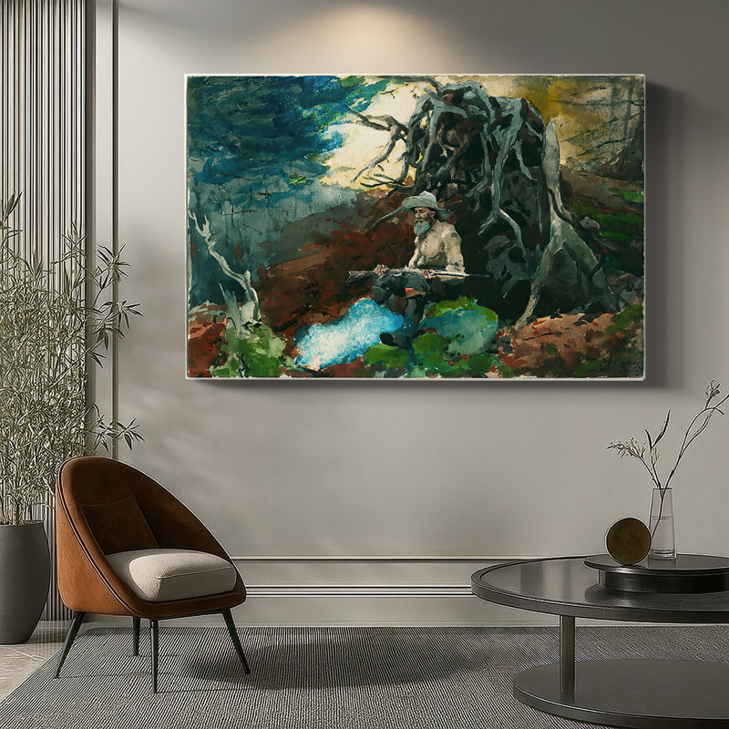 Le guide Adirondack (ou l'arbre tombé) - Winslow Homer - Toile tendue avec châssis - 1894, 40 x 60