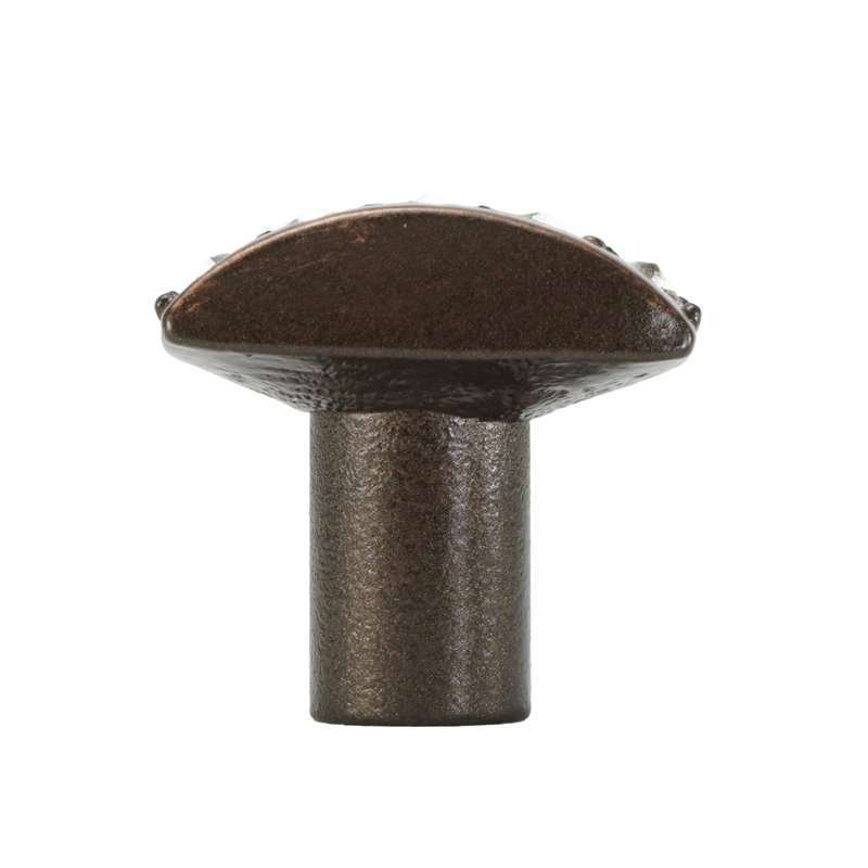 Caché rectangle knob with center of 5 rivoli Swarovski Aurore Boreale Crystalsin Antique Brass, Oil Rubbed Bronze